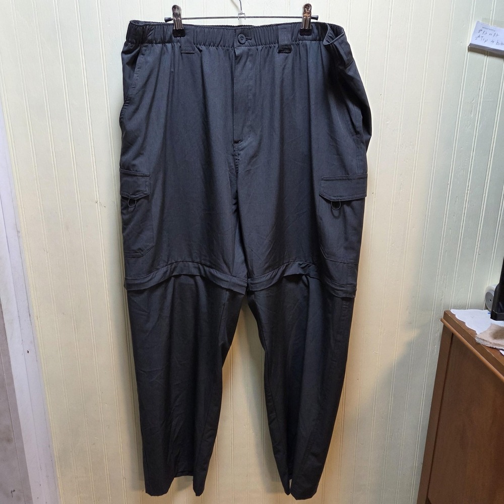 Reel Legends Pants Mens 2XL 38x30 Gray Convertible Fishing Hiking Pockets